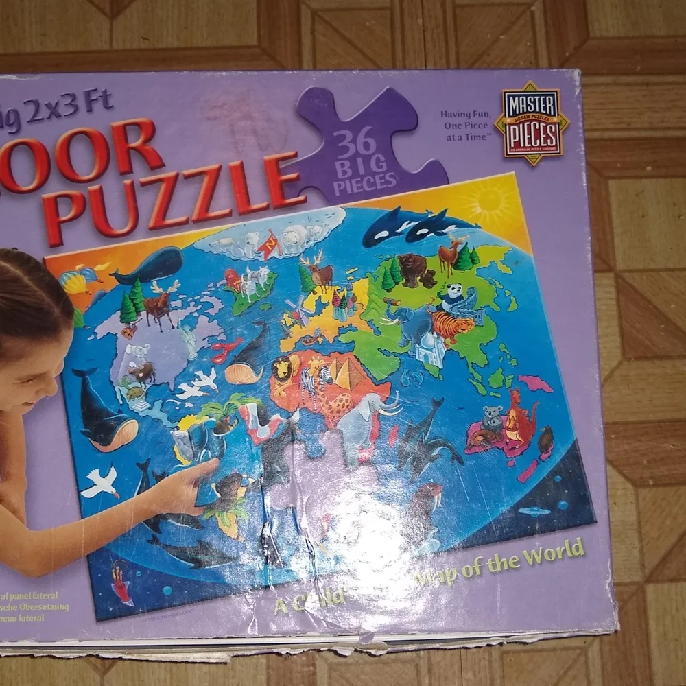 Floor Puzzle First World Map 36 pieces 2' x 3'